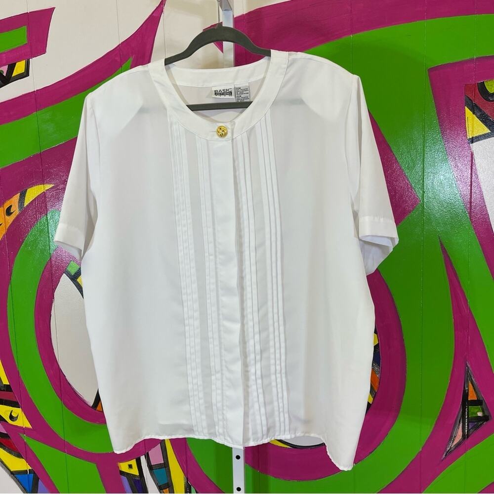 Vintage Basic Editions, Button Down Blouse Almost Sheer. Size 20W